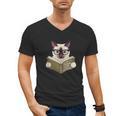 Siamese Cat Reading Book How To Train Your Human Humorous Men's V-Neck T-Shirt Siamese Cat Reading Book How To Train Your Human Humorous Men's V-Neck T-Shirt