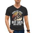 Skier BOOKS ARE GREAT BUT SKIS ARE BETTER Vintage Men's V-Neck T-Shirt
