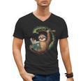 Sloth Reading a Book Lazy Sloth Bookworm Men's V-Neck T-Shirt Sloth Reading a Book Lazy Sloth Bookworm Men's V-Neck T-Shirt