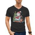 Snowman Reading Book Lovers Christmas Librarian Bookworm Men's V-Neck T-Shirt