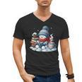 Snowman Reading Books Lovers Librarian Bookworm Christmas Men's V-Neck T-Shirt