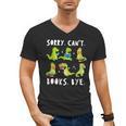 Sorry Can't Books Bye Dinosaur Librarian Bookworm Teacher Men's V-Neck T-Shirt