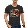 Squirrel Reading a Book Lover Bookworm Men's V-Neck T-Shirt