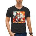 Squirrel Reading Comic Book On Autumn Branch Glasses Leaves Men's V-Neck T-Shirt Squirrel Reading Comic Book On Autumn Branch Glasses Leaves Men's V-Neck T-Shirt
