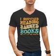 I Survived Reading Banned Books Read Librarian Men Women Men's V-Neck T-Shirt I Survived Reading Banned Books Read Librarian Men Women Men's V-Neck T-Shirt