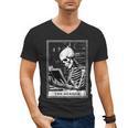 Tarot Card Shirt The Reader Tarot Skeleton Reading Book Men's V-Neck T-Shirt Tarot Card Shirt The Reader Tarot Skeleton Reading Book Men's V-Neck T-Shirt