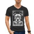 Tarot Card Vintage Pit Bull Pittie Dog Book Lover The Reader Men's V-Neck T-Shirt