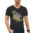 Teachersaurus Dinosaur Teachers Dino Reading Book Librarian Men's V-Neck T-Shirt