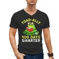 Toad-Ally 100 Days Smarter Frog Reading Book 100 School Day Men's V-Neck T-Shirt Toad-Ally 100 Days Smarter Frog Reading Book 100 School Day Men's V-Neck T-Shirt