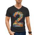 Toddler 2nd Birthday Books Themed 2 Year Old Boys Kids Girls Men's V-Neck T-Shirt