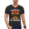 History Education Is Freedom Books Black History Men's V-Neck T-Shirt History Education Is Freedom Books Black History Men's V-Neck T-Shirt