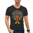 History Month Afro Women Book Lover Librarian Teacher Men's V-Neck T-Shirt