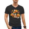Turkey Reading Books Fall Thanksgiving Teacher Librarian Men's V-Neck T-Shirt