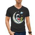 UFO Alien Astronaut Reading Book In Space Men's V-Neck T-Shirt UFO Alien Astronaut Reading Book In Space Men's V-Neck T-Shirt