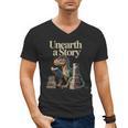 Unearth A Story Dinosaur Reading a Library Book Men's V-Neck T-Shirt Unearth A Story Dinosaur Reading a Library Book Men's V-Neck T-Shirt