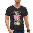 Unicorn Read Reading Book Librarian America Girls Women Men's V-Neck T-Shirt Unicorn Read Reading Book Librarian America Girls Women Men's V-Neck T-Shirt