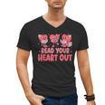 Valentine Day Book Read Your Heart Out Lovers Teacher Kids Men's V-Neck T-Shirt Valentine Day Book Read Your Heart Out Lovers Teacher Kids Men's V-Neck T-Shirt