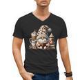 Vintage Cute Gnome Reading Book Coffee Latte Men Women Kids Men's V-Neck T-Shirt