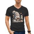 Vintage Cute Gnome Reading Book Coffee Cute Gnome Graphic Men's V-Neck T-Shirt Vintage Cute Gnome Reading Book Coffee Cute Gnome Graphic Men's V-Neck T-Shirt
