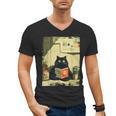 Vintage Japanese Cat Book Lovers Librarian Cat Dad Teacher Men's V-Neck T-Shirt Vintage Japanese Cat Book Lovers Librarian Cat Dad Teacher Men's V-Neck T-Shirt