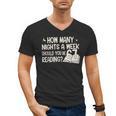 Vintage How Many Nights Reading 67 Meme Book Lover Teacher Men's V-Neck T-Shirt