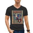 Vintage Style Read Books Lift Weights Fight Fascists Retro Men's V-Neck T-Shirt