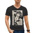 Vintage Vampire Bat Vampire Pin Up Girl Horror Comic Book Men's V-Neck T-Shirt