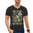 Weird Teachers Build Character Frog Reading Book Librarian Men's V-Neck T-Shirt Weird Teachers Build Character Frog Reading Book Librarian Men's V-Neck T-Shirt