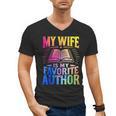 My Wife Is My Favorite Author Book Writer Writing Husband Men's V-Neck T-Shirt My Wife Is My Favorite Author Book Writer Writing Husband Men's V-Neck T-Shirt