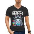 Wild About Reading Book Lover Hippo Men's V-Neck T-Shirt