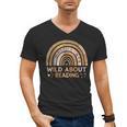 Wild About Reading Books Reader Lover Bookworm Librarian Men's V-Neck T-Shirt