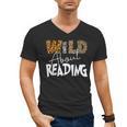 WILD ABOUT READING Reading Books Bookworm Library Day Men's V-Neck T-Shirt WILD ABOUT READING Reading Books Bookworm Library Day Men's V-Neck T-Shirt