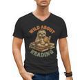 Wild About Reading Sloth Coffee Teacher Book Lover Men's V-Neck T-Shirt Wild About Reading Sloth Coffee Teacher Book Lover Men's V-Neck T-Shirt