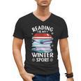 Winter Reading Book Bookworm Winter Men's V-Neck T-Shirt Winter Reading Book Bookworm Winter Men's V-Neck T-Shirt