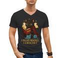 Wizard Cat Reading a Book While Crocheting Men's V-Neck T-Shirt Wizard Cat Reading a Book While Crocheting Men's V-Neck T-Shirt