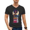Woman And Books Stack Afro Girl Reading Lover Men's V-Neck T-Shirt Woman And Books Stack Afro Girl Reading Lover Men's V-Neck T-Shirt