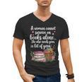 Woman Cannot Survive On Books Alone She Also Needs Yarn Men's V-Neck T-Shirt