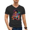 Woman Reading Book Lover Geometric Girl Afro History Men's V-Neck T-Shirt