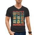 Women's DCC Many Faces Of Mordecai Grid Gamer Series Book Men's V-Neck T-Shirt Women's DCC Many Faces Of Mordecai Grid Gamer Series Book Men's V-Neck T-Shirt