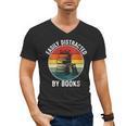 Women's Easily Distracted By Books Men's V-Neck T-Shirt