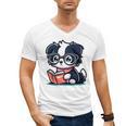Adorable Book Lover Border Collie With Reading Glasses Cute Raglan Baseball Tee Men's V-Neck T-Shirt Adorable Book Lover Border Collie With Reading Glasses Cute Raglan Baseball Tee Men's V-Neck T-Shirt