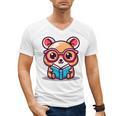 Adorable Book Lover Quokka With Reading Glasses Cute Men's V-Neck T-Shirt Adorable Book Lover Quokka With Reading Glasses Cute Men's V-Neck T-Shirt