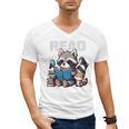 Animals Raccoon Reading Book Librarian Across America Kids Men's V-Neck T-Shirt