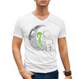 Astronaut Reading Book To Alien Moon Space Women Kids Men Premium Tri-Blend Men's V-Neck T-Shirt