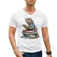 Bearded Dragon Reading Books Matching Bookworm Librarian Men's V-Neck T-Shirt