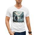 Bigfoot Sasquatch & Loch Ness Monster Introvert Bruh Men's V-Neck T-Shirt