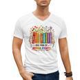 Boho Floral Book Big Fan Of Human Rights Liberal Protest Men's V-Neck T-Shirt