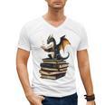Book Dragon Men's V-Neck T-Shirt