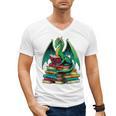 Book Dragon Reading Books Men's V-Neck T-Shirt