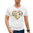 Book Lover Librarian Books Heart Valentine Men's V-Neck T-Shirt Book Lover Librarian Books Heart Valentine Men's V-Neck T-Shirt